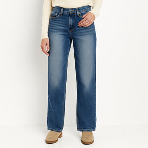 Lee Dungarees Women Jeans 26x28 Relaxed Bootcut Western Cowboy Style Faded Denim